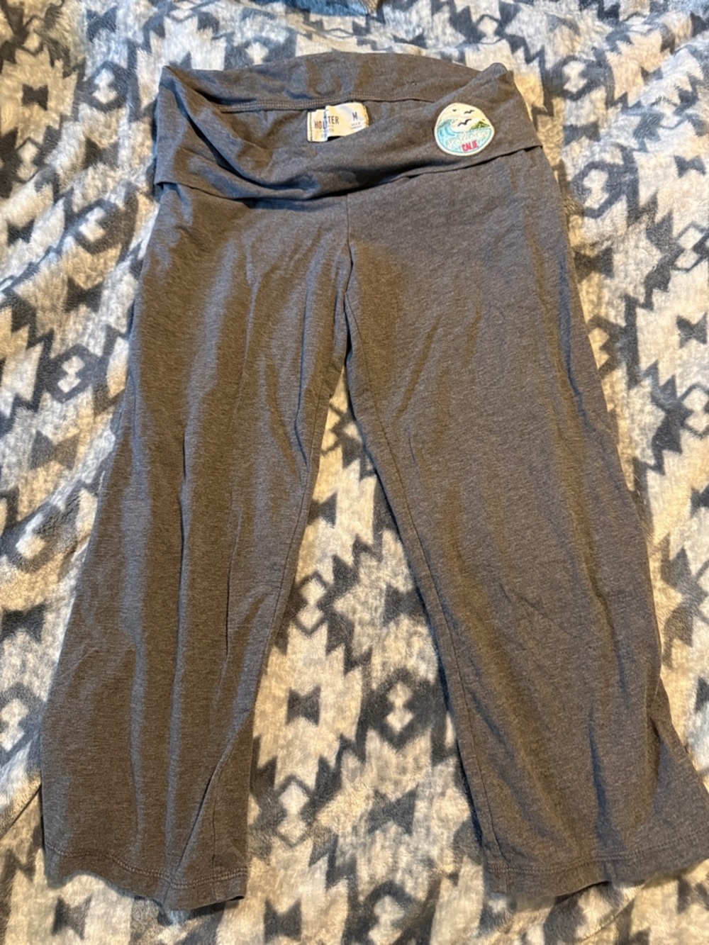 Hollister Gray Fold-Over Waist Capris